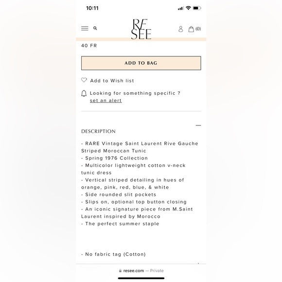 YSL Rive Gauche Striped Tunic Dress - Picture 12 of 13